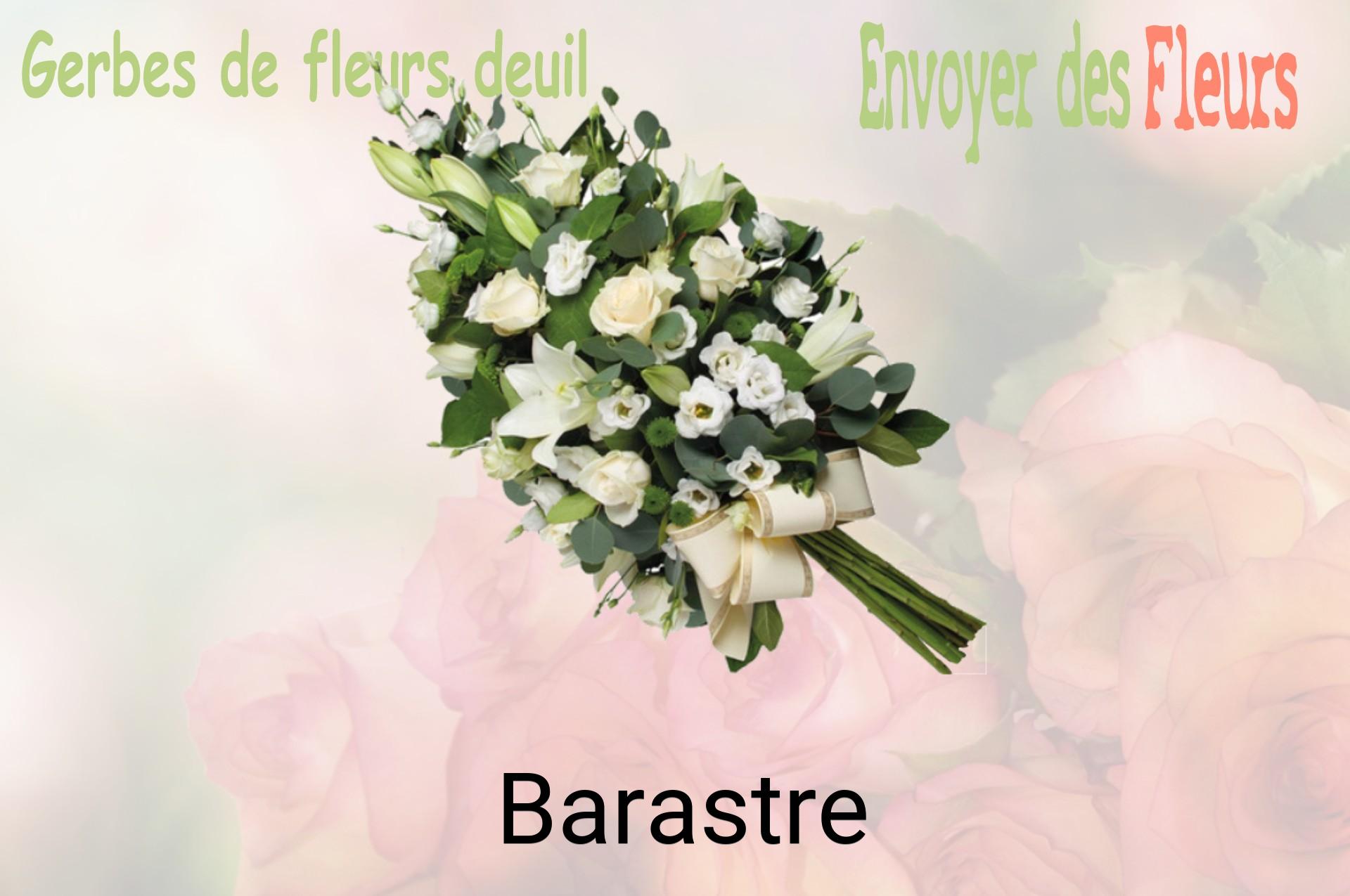 Gerbe de fleurs de deuil livrée à Barastre